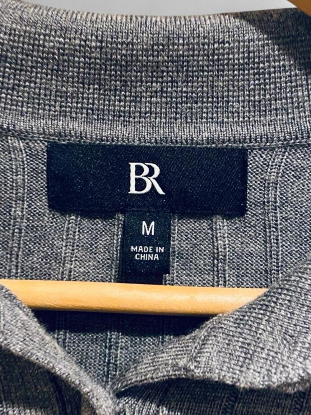 Banana Republic Gray Merino Wool Ribbed Sweater Size M - Picture 8 of 9